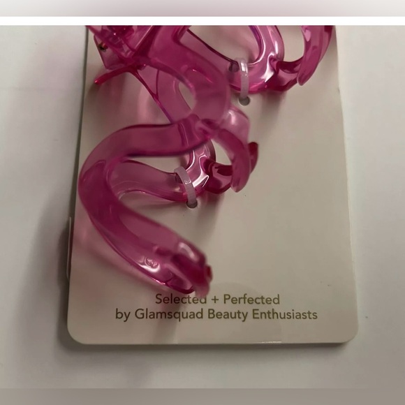 New Pink Wavy Jaw Hair Clip 3 11/16" made in Bangladesh GSQ by Glamsquad - Picture 7 of 14